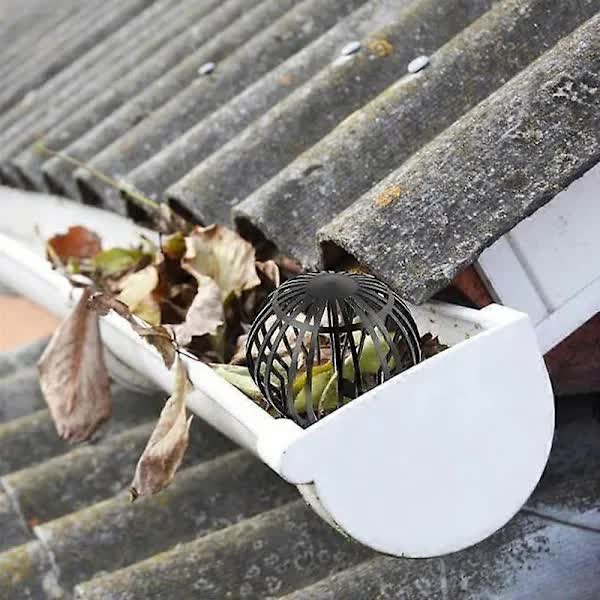 Black Gutter Covers Set Of 4 145 X 11 Cm Downpipe For Drainage Protection Gutter Guards