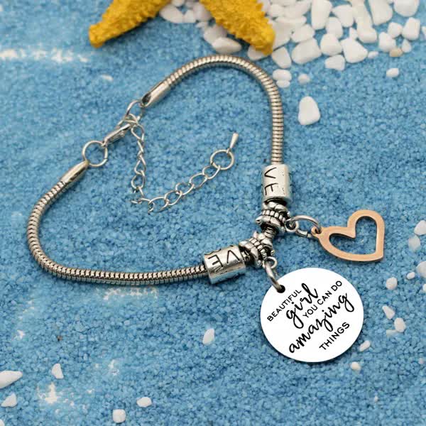 Girls Inspirational Charm Bracelet Gift For Women And Pendant You Can Do Amazing Things Bracelets