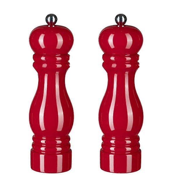 Pepper Mill Salt And Shaker With Ceramic Rotor 2Pcs Red Salt & Pepper