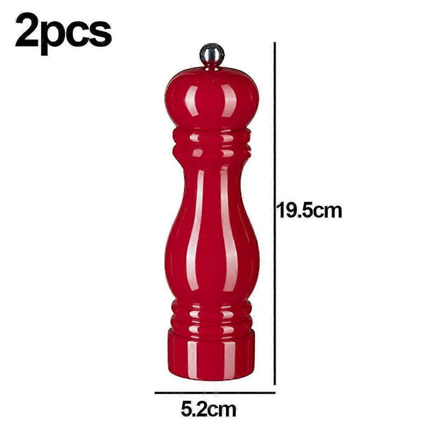 Pepper Mill Salt And Shaker With Ceramic Rotor 2Pcs Red Salt & Pepper