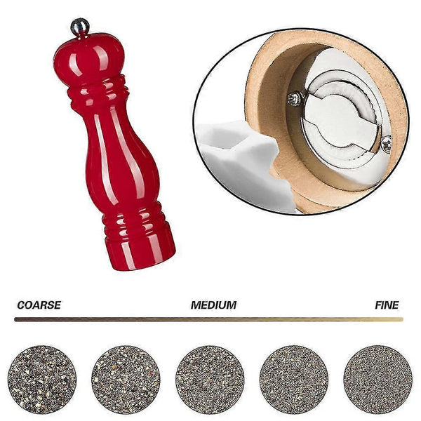 Pepper Mill Salt And Shaker With Ceramic Rotor 2Pcs Red Salt & Pepper