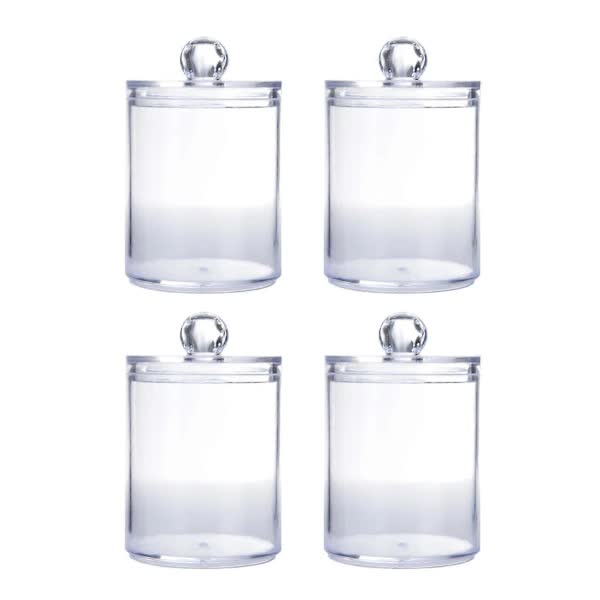 Sophisticated Crystal Glass Apothecary Jars With Removable Lids For Bathroom Vanity Organizers And Decor Bathroom Storage & Organisers
