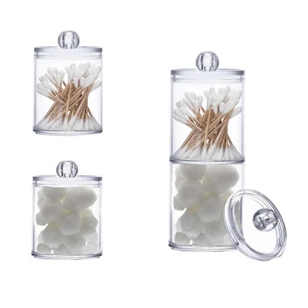 Sophisticated Crystal Glass Apothecary Jars With Removable Lids For Bathroom Vanity Organizers And Decor Bathroom Storage & Organisers