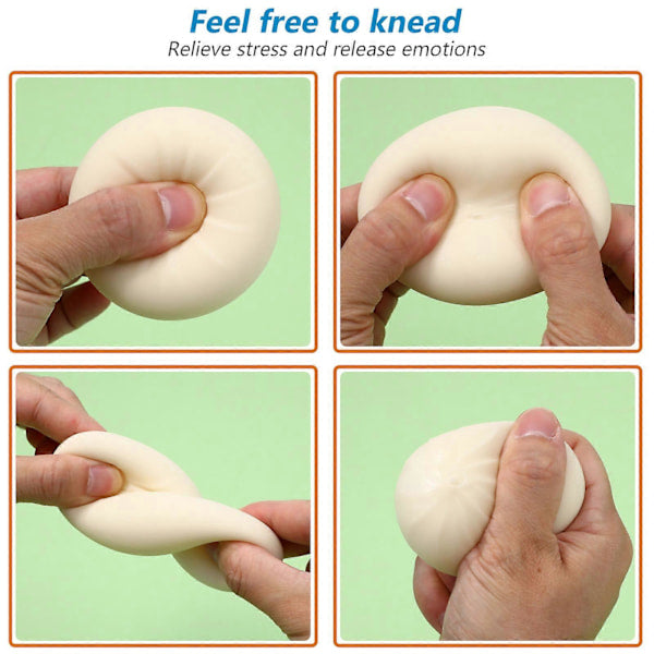 3Pc Dumpling Stress Balls Sensory Toys For All Ages Squeezable Stress Relievers