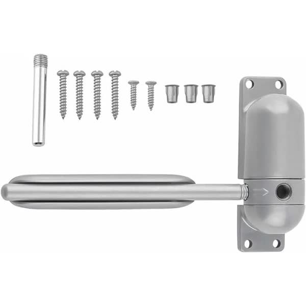 Self Closing Door Closer Spring Surface Mounted Adjustable Durable Gray Compatible Other Door Hardware