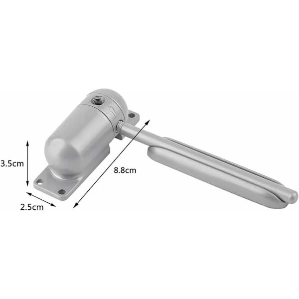 Self Closing Door Closer Spring Surface Mounted Adjustable Durable Gray Compatible Other Door Hardware