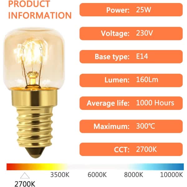Dimmable E14 Oven Light Bulb Edison T22 2700K Warm White 10 Pack For 220V Ovens 300Ac Resistant 160Lm Light Bulbs