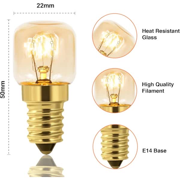 Dimmable E14 Oven Light Bulb Edison T22 2700K Warm White 10 Pack For 220V Ovens 300Ac Resistant 160Lm Light Bulbs