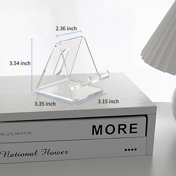 Fancial Acrylic Cell Phone Stand Portable Holder Clear For Desk Compatible With Iphone 15 14 13 12 Pro Max Mini 11 Xr Plus Se Android Smartphone Pad T