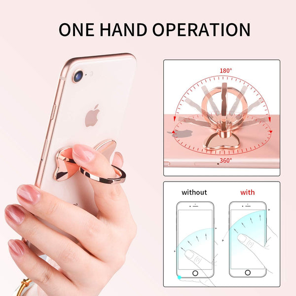 Metal Cell Phone Finger Ring Stability Holder Back Stand Collapsible Hand Grip Knob Loop Car Mount Hook Kickstand 360 For Iphone Samsung Galaxy Mobile