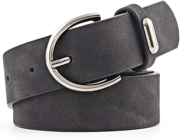 Women Fashion Pu Leather Dress And Jeans Waist Belt For Girls Ladies Classic Buckle Black Belts