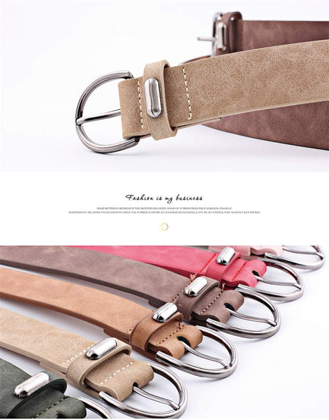 Women Fashion Pu Leather Dress And Jeans Waist Belt For Girls Ladies Classic Buckle Black Belts