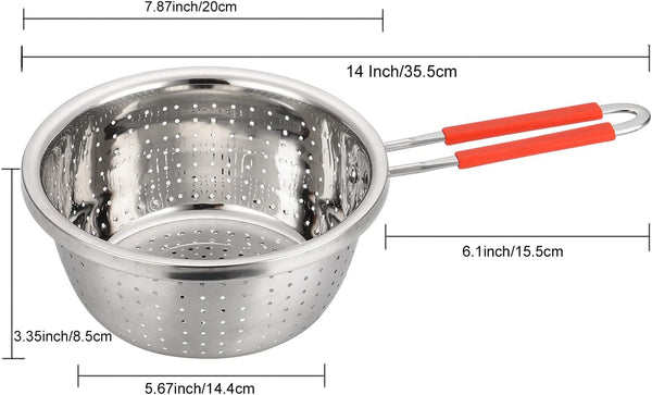 Stainless Steel Colander With Red Handle 7.9 Inch Kitchen Sieve Colanders Strainers & Sifters
