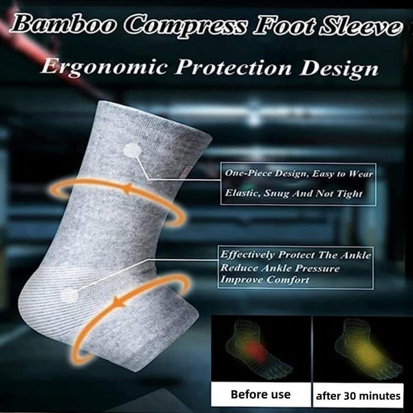 Bamboo Compression Anti Fatigue Neuropathy Pain Relief At Bedtimeankle Swelling For Sport Arthritis Promote Blood Circulation Tall Grey Socks