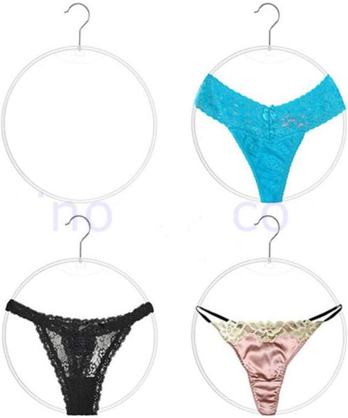 20Pcs Thong Underwear Display Ring Hanger 12" Plastic Round Circle Loop Hook Bikini Swimwear Lingerie Brief Hoop Rack Holder Clothes Hangers