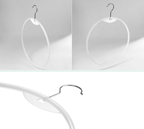 20Pcs Thong Underwear Display Ring Hanger 12" Plastic Round Circle Loop Hook Bikini Swimwear Lingerie Brief Hoop Rack Holder Clothes Hangers