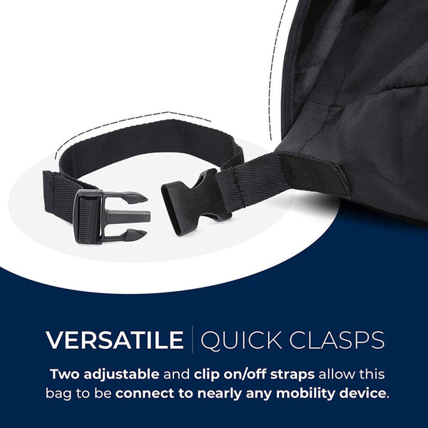 Wheelchair Pouch Bag Waterproof Large Accessories Bags To Hang On Back And Backpack Storage Black Wheelchairs