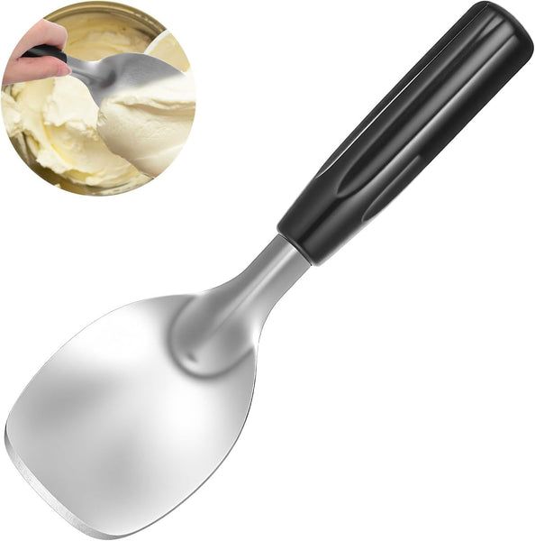 Ice Cream Spade Heavy Duty Stainless Steel Flat Scoop Paddle Non Slip Handle Dishwasher Safe Icecream Scooper For Hard Or Creamy Dessert Butter Frozen