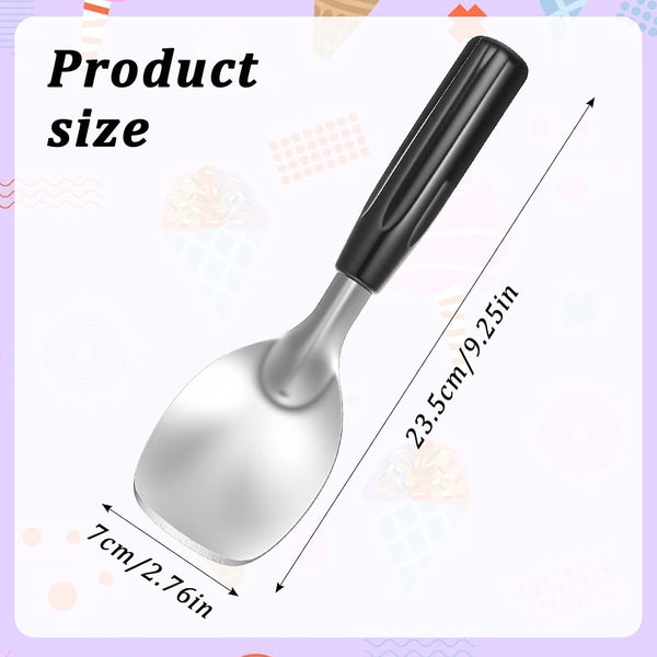 Ice Cream Spade Heavy Duty Stainless Steel Flat Scoop Paddle Non Slip Handle Dishwasher Safe Icecream Scooper For Hard Or Creamy Dessert Butter Frozen
