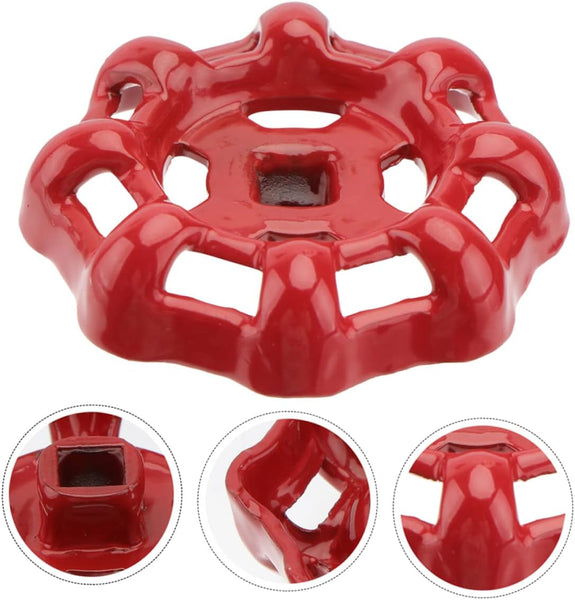 1Set Gate Valve Handle Door Handles Wheel Outdoor Faucet Shower Shutoff Fitting Knob Replacement Water Spigot Cast Iron Red 2Pcs Connectors Valves & A