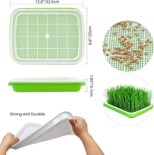 8 Pack Seed Sprouter Tray For Microgreens & Wheatgrass Bpa Free Hydroponic Growing Kits