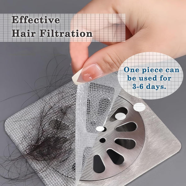 30Pcs 4X4 Inches Disposable Hair Drain Stickers For Shower Sink Tub Kitchen Drain Stoppers & Strainers