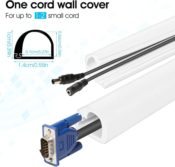Wall Cord Hider 39 Inch Self Adhesive Cover For Wire Cable Raceway Kit Cable Raceways