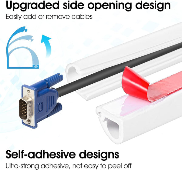 Wall Cord Hider 39 Inch Self Adhesive Cover For Wire Cable Raceway Kit Cable Raceways