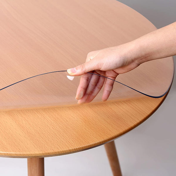 Indoor Outdoor Heavy Duty Premium Clear Transparent Round Fitted Pvc Tablecloth Waterproof Coverwipeableclear Plastic Protector (1.5Mmdia.20In/50Cm) T