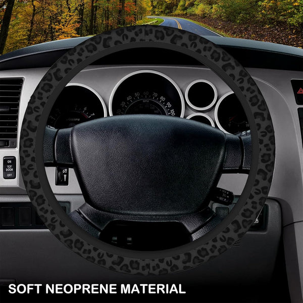 Leopard Print Steering Wheel Cover Universal 15" Non Slip Neoprene Steering Wheel Covers