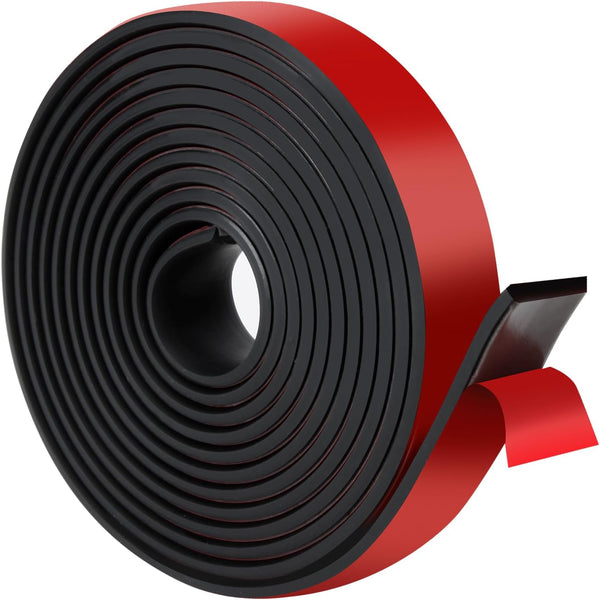 Adhesive Rubber Strips With Backing Self Stick Neoprene Solid Sheets Rolls For Gaskets Pads Seals Crafts Protection (1" Wide X 1/8" Thick 10' Long) Ca