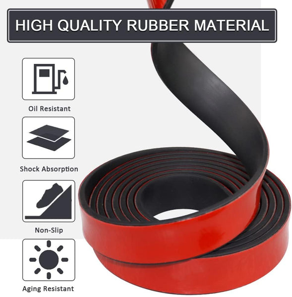Adhesive Rubber Strips With Backing Self Stick Neoprene Solid Sheets Rolls For Gaskets Pads Seals Crafts Protection (1" Wide X 1/8" Thick 10' Long) Ca
