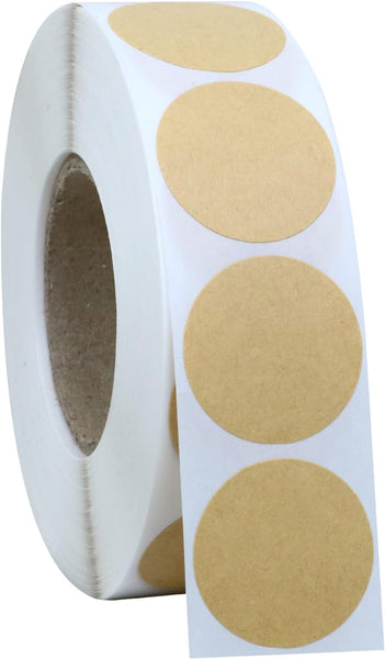 1000Pcs Kraft Circle 1 Inch Round Blank Labels Garage Sale Price Tags Stickers
