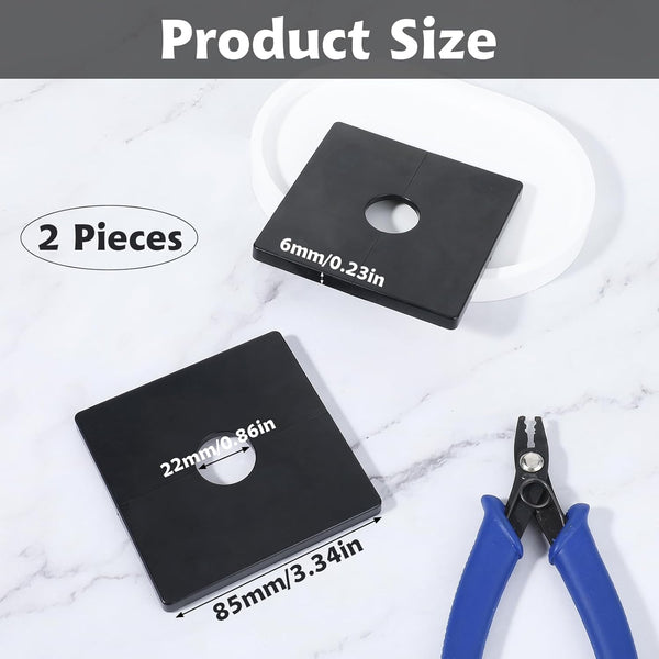 2 Pcs Plumbing Cover Plates Square Shower Arm Flange Escutcheon Wall Split Pipe For Fixed Head Faucet 1/2 Inch Pipes Black Shower Head Holders