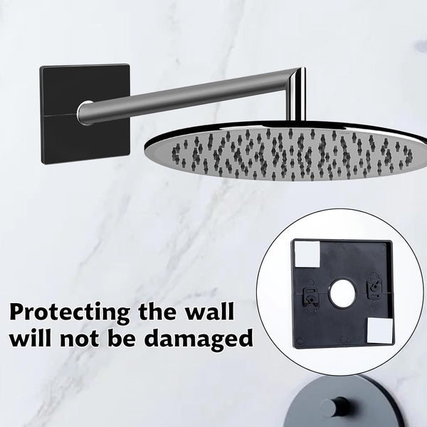 2 Pcs Plumbing Cover Plates Square Shower Arm Flange Escutcheon Wall Split Pipe For Fixed Head Faucet 1/2 Inch Pipes Black Shower Head Holders