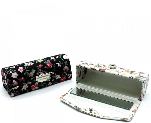 4 Pcs Floral Lipstick Case Holder With Mirror Cosmetic Travel Organizer Bag Makeup Bags & Cases
