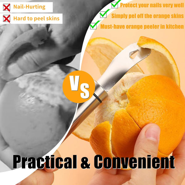 Stainless Steel Orange Peeler With Handle Easy Citrus Tool Peelers & Slicers