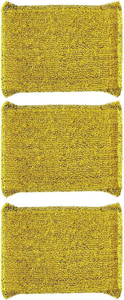 6 Non Scratch Scrub Sponges Heavy Duty Kitchen Cleaning Pads Gold Sponges & Scourers