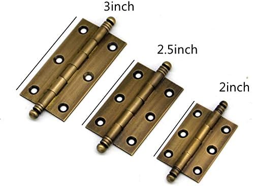 4Pack Decorative Antique Brass Kitchen Cabinet Hinges Bronze Furniture Cupboard Door Butt 3Inch (43") Furniture Parts