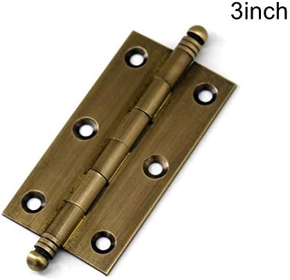 4Pack Decorative Antique Brass Kitchen Cabinet Hinges Bronze Furniture Cupboard Door Butt 3Inch (43") Furniture Parts