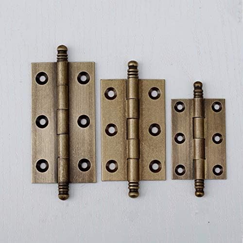 4Pack Decorative Antique Brass Kitchen Cabinet Hinges Bronze Furniture Cupboard Door Butt 3Inch (43") Furniture Parts