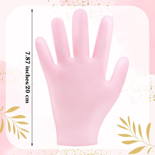 2 Pairs Silicone Gloves For Dry Cracked Moisturizing Women Hand Care Spa Gel After Pedicure Pink And White Gloves & Mittens