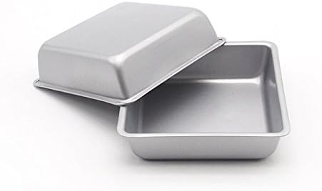 Flunyina 4 Inches Non Stick Square Cake Pans Set Of Carbon Steel Molds For Home Daily Housewarming Wedding Birthday Party Brownie Making Muffin Pans &