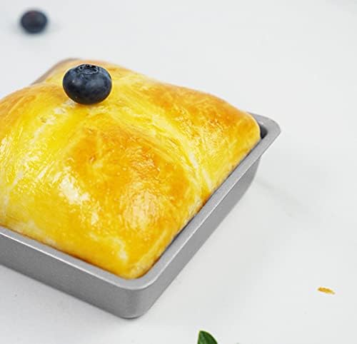 Flunyina 4 Inches Non Stick Square Cake Pans Set Of Carbon Steel Molds For Home Daily Housewarming Wedding Birthday Party Brownie Making Muffin Pans &