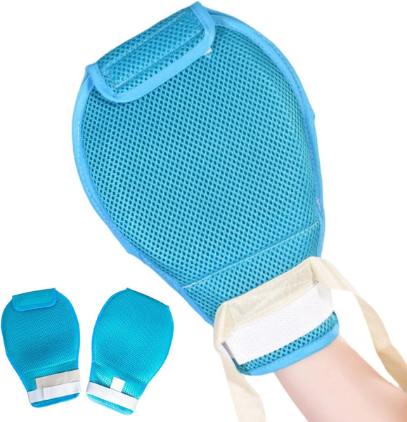 Dementia Restraint Gloves 2 Pcs Adult No Scratch Mitts For Elderly Hand Safety Protective Gloves & Mittens