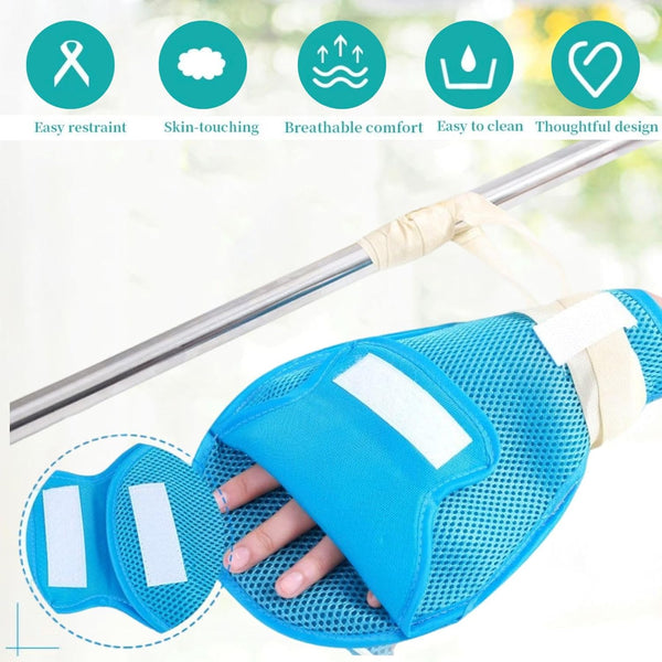 Dementia Restraint Gloves 2 Pcs Adult No Scratch Mitts For Elderly Hand Safety Protective Gloves & Mittens
