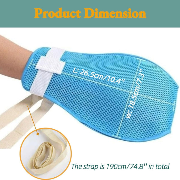 Dementia Restraint Gloves 2 Pcs Adult No Scratch Mitts For Elderly Hand Safety Protective Gloves & Mittens