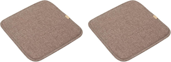 Set Of 2 Square Bar Stool Cushions With Ties Coffee 11X11 Inch Cushion Covers