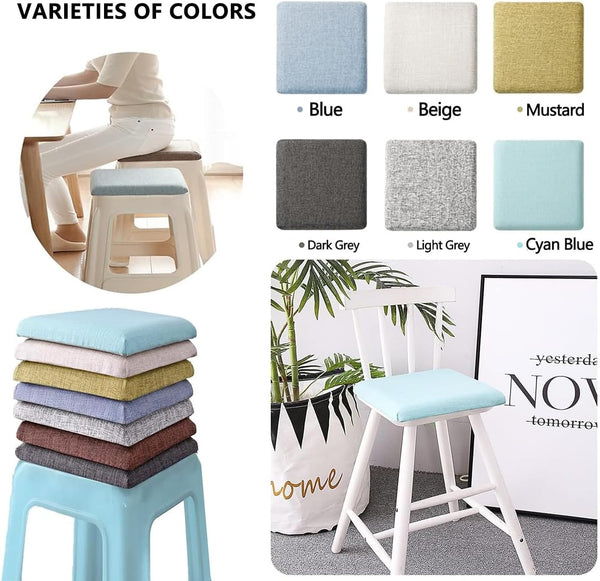 Chair Cushions Memory Foam Kitchen Pads 11 Inch Anti Slip Square Seat For Dining With Removable Non Skid Coverbrown2 Pack Patio Furniture Cushions & P