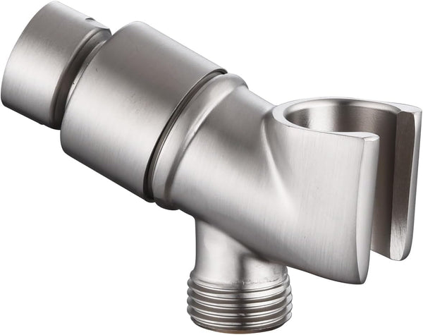 All Metal Handheld Shower Head Holder Adjustable Brass Mount With 360 Degree Swivel Pivot Ball For Universal Arm And Hose Chrome Plated (Nickel) Showe